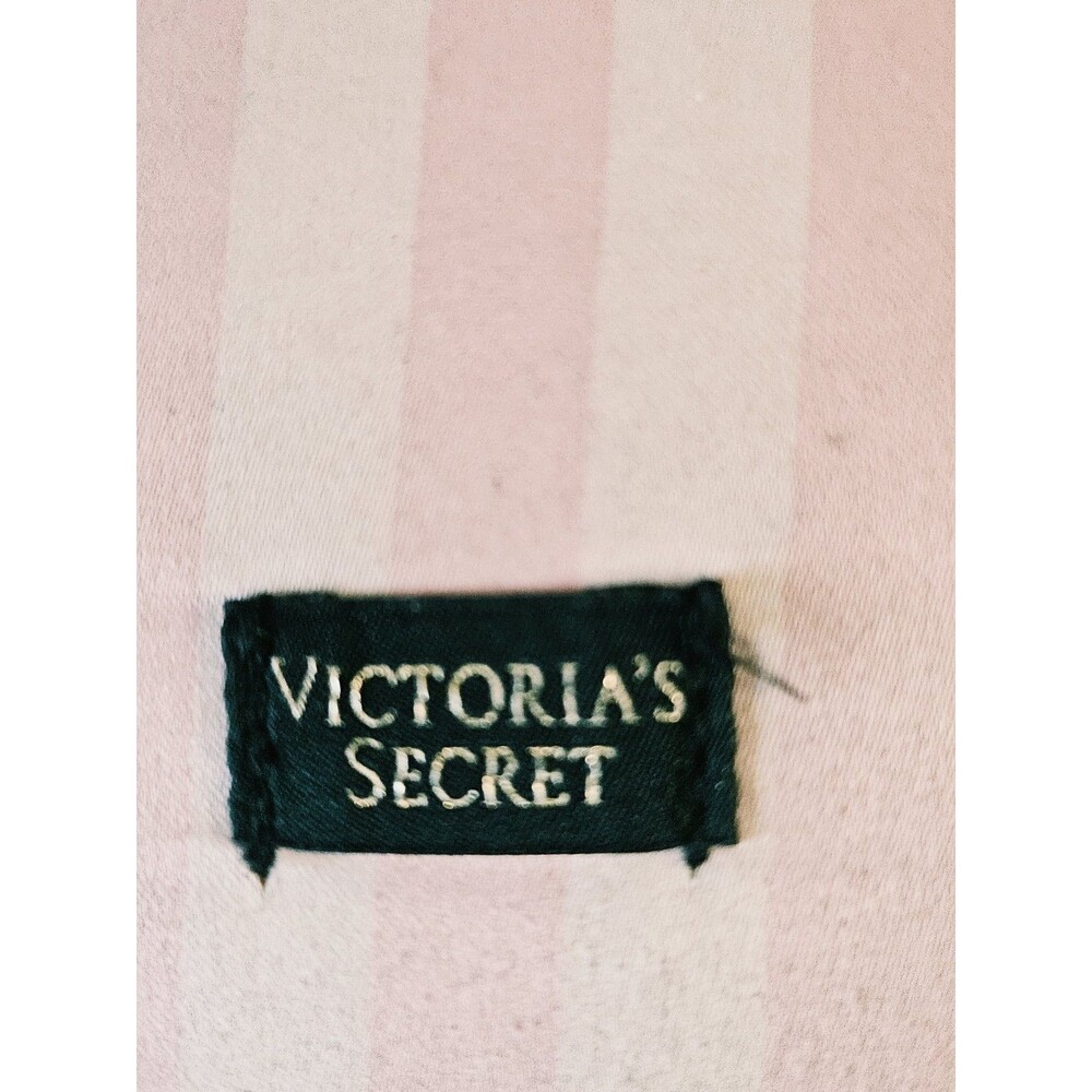 Victoria's Secret Pink Satin Faux Fur Trim Slip-On Slippers Women's Size Medium - Picture 5 of 5
